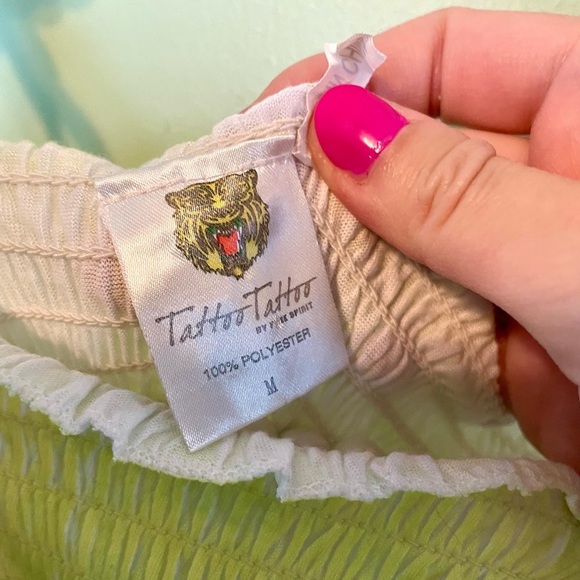 ❌4/$20 Y2K Tattoo Tattoo by Free Spirit tank, bedazzled top, Size Medium - Picture 4 of 4